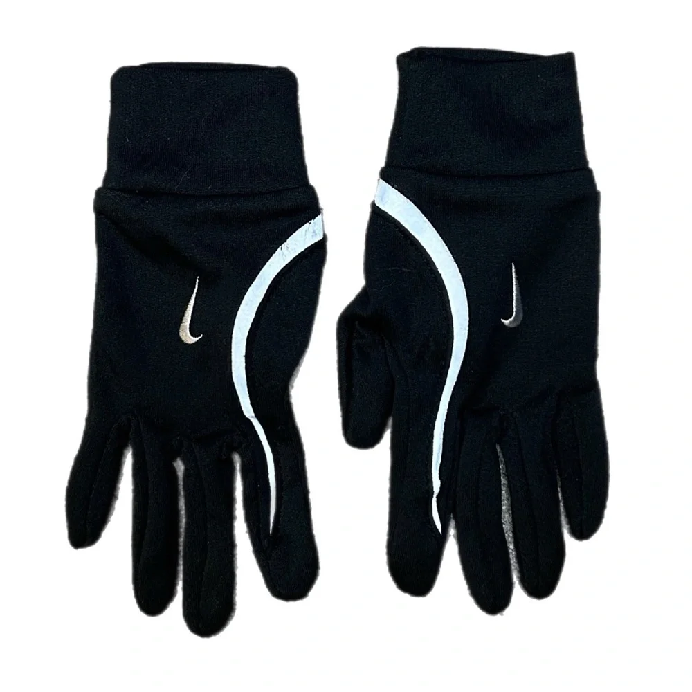 Nike Black Gloves with Silver Detailing
